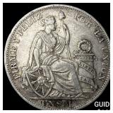 1894 Peru Silver 1 Sol NEARLY UNCIRCULATED