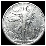 1917-S Silver Walking Liberty Half Dollar LIGHTLY