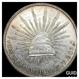 1908 Mexico Silver 1 Peso CLOSELY UNCIRCULATED