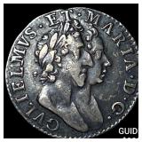 1689 Great Britian Silver 3 Pence CLOSELY UNCIRCUL