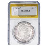 1894-S Morgan Silver Dollar PGA AU53