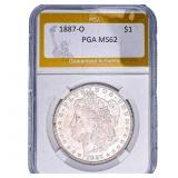 1887-O Morgan Silver Dollar PGA MS62