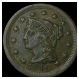 1849 Braided Hair Large Cent LIGHTLY CIRCULATED