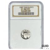2001 $10 American Eagle 1/10oz Platinum NGC MS70