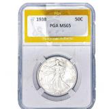 1938 Walking Liberty Half Dollar PGA MS65