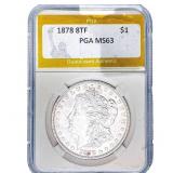 1878 8TF Morgan Silver Dollar PGA MS63