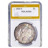 1925-S Silver Peace Dollar PGA AU58+