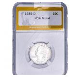 1935-D Washington Silver Quarter PGA MS64