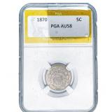 1870 Shield Nickel PGA AU58