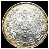 1909 Germany 1/2 Mark HIGH GRADE