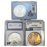 [3 Coins] 1991-1995 Silver Eagle IGS/PCI MS70