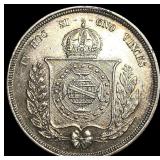 1858 Brazil Silver 500 Reis HIGH GRADE