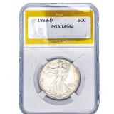 1938-D Walking Liberty Half Dollar PGA MS64