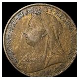 1898 Great Britain Queen Victoria Copper Penny CHO