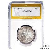 1859-O Seated Liberty Half Dollar PGA MS65
