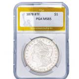 1878 8TF Morgan Silver Dollar PGA MS65