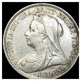 1900 Great Britian Silver 1 Shilling CLOSELY UNCIR