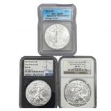 [3 Coins] 2015-2017 Silver Eagle ICG/NGC MS69-70