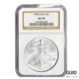 1998 Silver Eagle NGC MS70