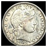 1901-O Silver Barber Quarter CLOSELY  UNCIRCULATE