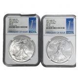 [2 Coins] 2021 Silver Eagle NGC MS70