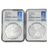 [2 Coins] 2021 Silver Eagle NGC MS70