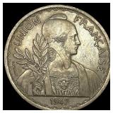 1947 French-Indo China Nickel 1 Piastre UNCIRCULAT