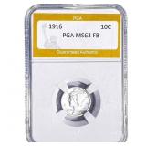 1916 Mercury Silver Dime PGA MS63 FB