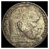 1937-A Germany Silver 2 Marks CLOSELY UNCIRCULATED