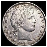 1905-S Silver Half Dollar NICELY CIRCULATED
