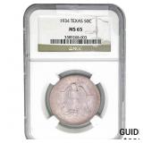 1934 Texas Half Dollar NGC MS65