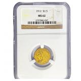 1912 $2.50 Gold Quarter Eagle NGC MS62
