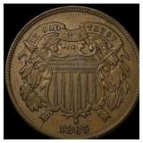 1865 Bronze Two-Cent Piece CHOICE AU