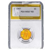 1947 Wheat Cent PGA MS67 RD