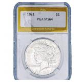 1921 Silver Peace Dollar PGA MS64