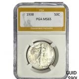 1938 Walking Liberty Half Dollar PGA MS65