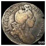 1697 Great Britain William III Silver 6 Pence Chip