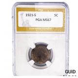 1921-S Buffalo Nickel PGA MS67
