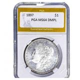 1897 Morgan Silver Dollar PGA MS64 DMPL