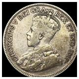 1933 Canada Silver 25 Cents NEARLY UNCIRCULATED