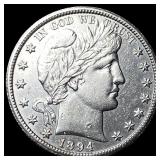1894 Silver Half Dollar (Barber) CLOSELY UNCIRCULA