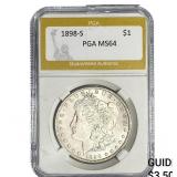 1898-S Morgan Silver Dollar PGA MS64