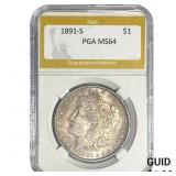 1891-S Morgan Silver Dollar PGA MS64