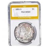 1891-S Morgan Silver Dollar PGA MS64