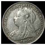 1897 Great Britain Queen Victoria Silver 6 Pence N