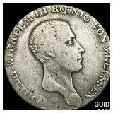1815 Prussia Silver Reichs Thaler NEARLY UNCIRCULA