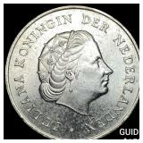 1964 Netherlands Silver 2 1/2 Gulden CHOICE AU