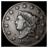 1828 Coronet Head Large Cent ABOUT UNCIRCULATED