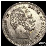 1882 Denmark Silver 10 Ore CLOSELY UNCIRCULATED