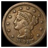1848 Braided Hair Large Cent NEARLY UNCIRCULATED